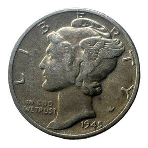 Silver Mercury Dime - 1945